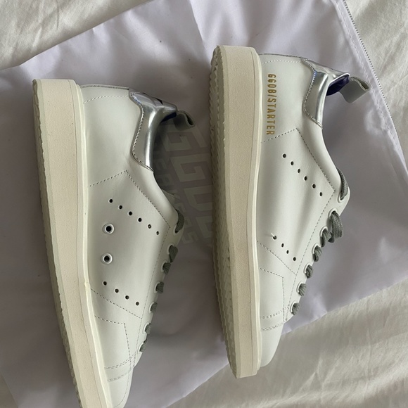 GOLDEN GOOSE STARTER SNEAKERS IN WHITE AND SILVER - Picture 4 of 6
